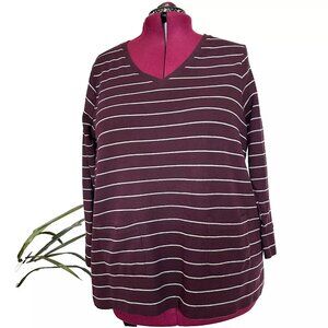 J. Jill Classic V-Neck Ribbed Knit Tunic plus size 3X